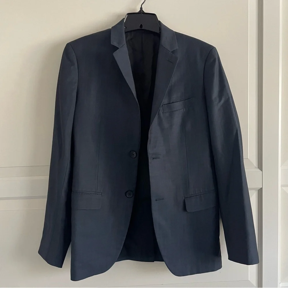Theory Men's Dark Gray Single Breasted Blazer Regular Fit Suit Jacket 20371